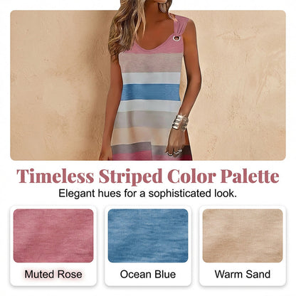 Women's Sleeveless V-Neck Asymmetrical Dress