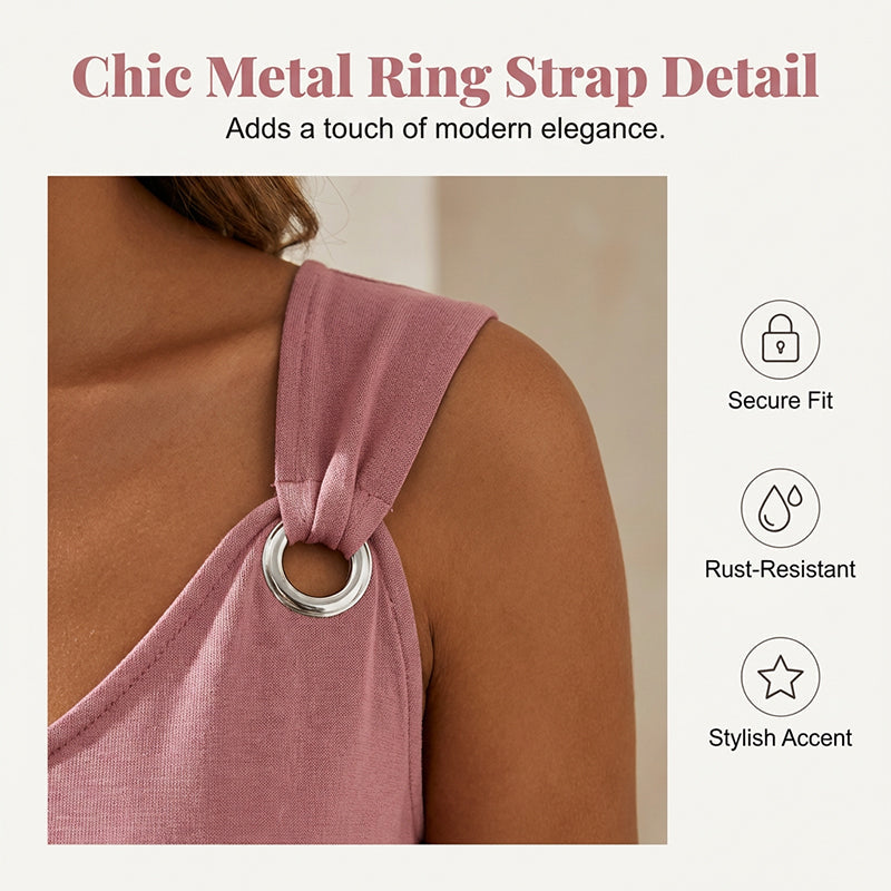 Women's Sleeveless V-Neck Asymmetrical Dress