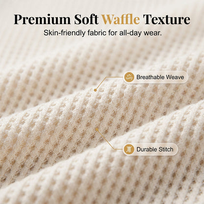 Women's Casual V Neck Waffle Knit T-Shirt