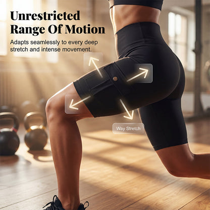 High-Waist Butt-Lifting Athletic Shorts with Pockets