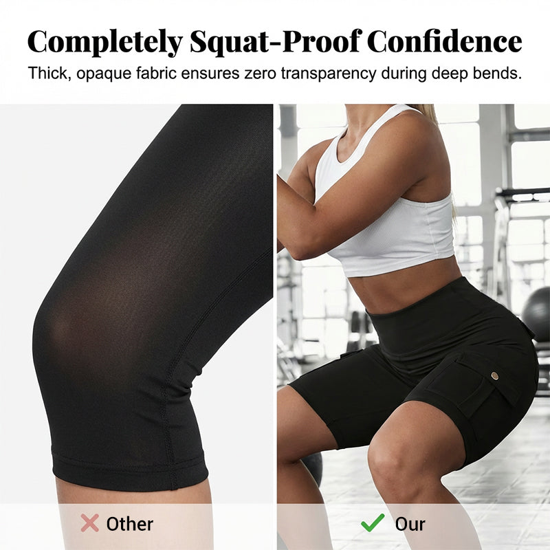 High-Waist Butt-Lifting Athletic Shorts with Pockets