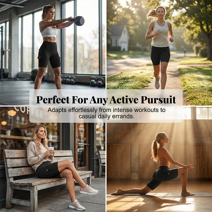 High-Waist Butt-Lifting Athletic Shorts with Pockets
