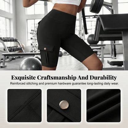 High-Waist Butt-Lifting Athletic Shorts with Pockets