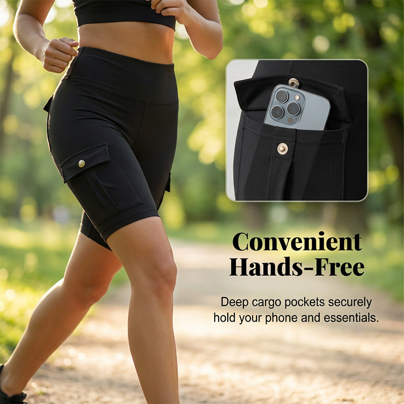 High-Waist Butt-Lifting Athletic Shorts with Pockets