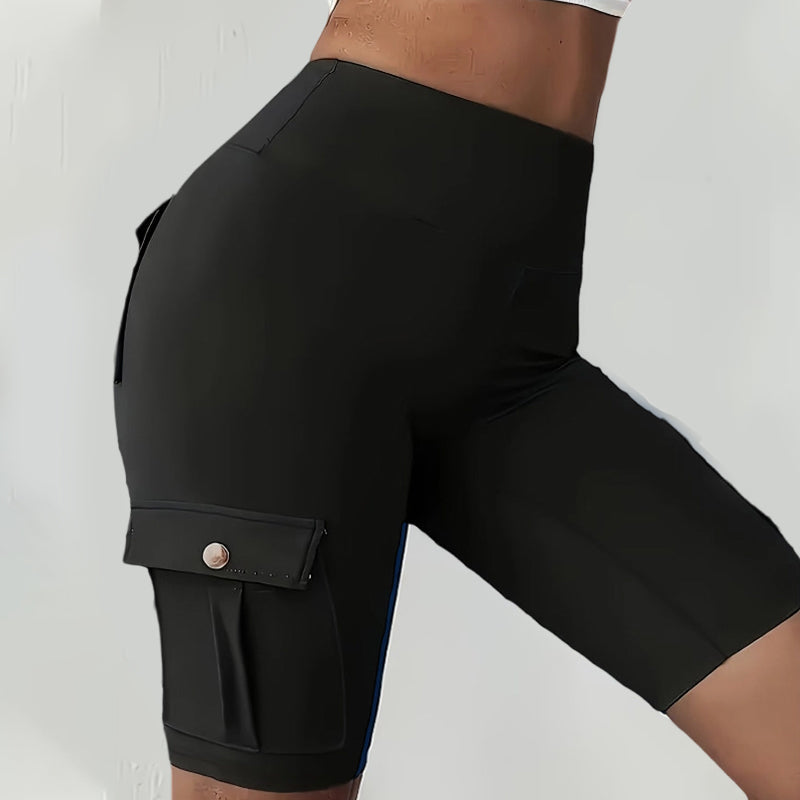 High-Waist Butt-Lifting Athletic Shorts with Pockets