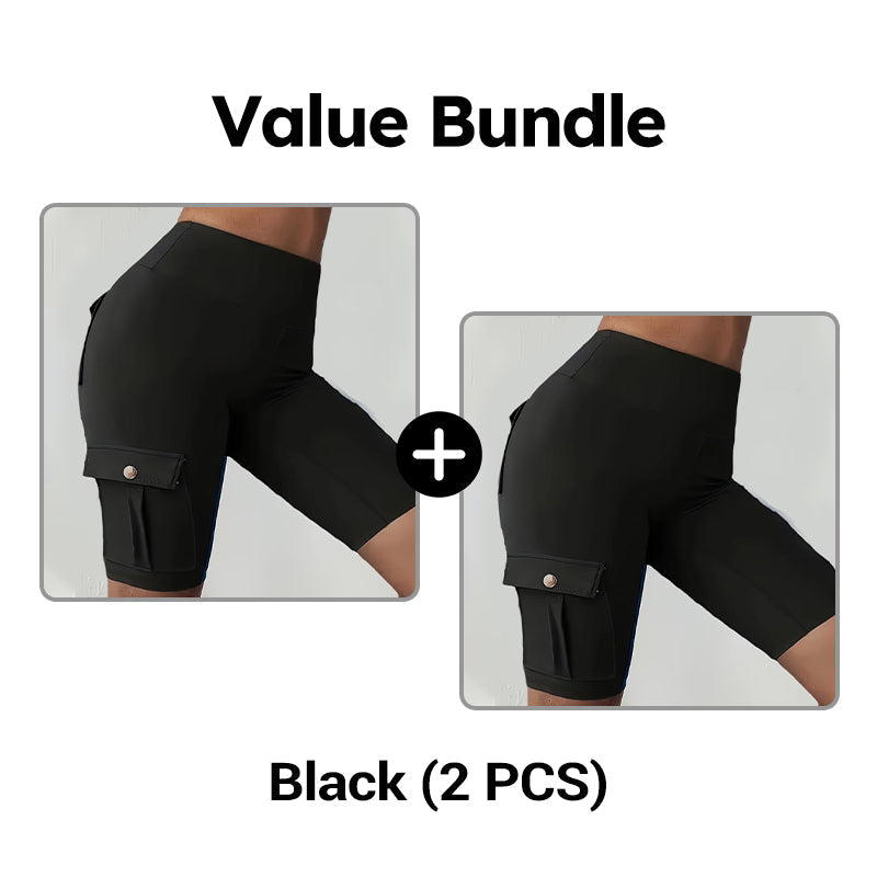 High-Waist Butt-Lifting Athletic Shorts with Pockets