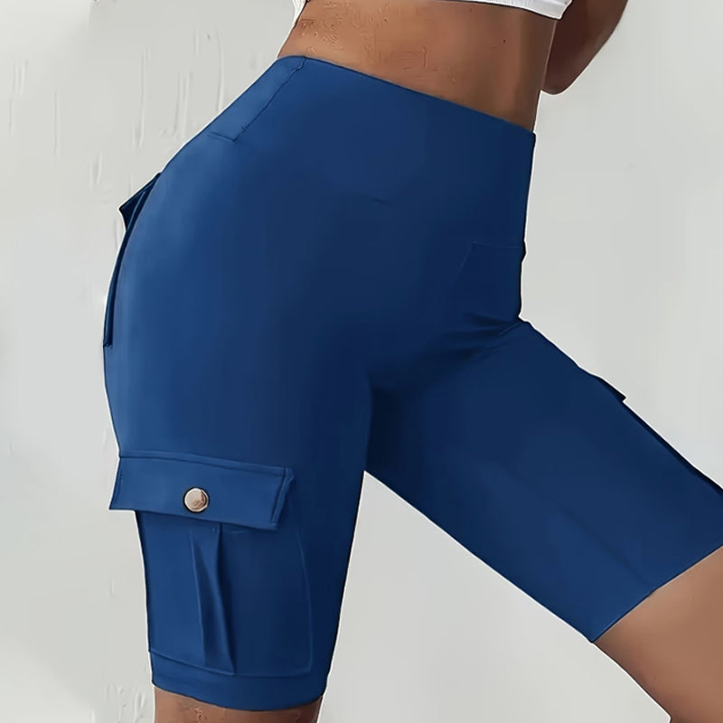 High-Waist Butt-Lifting Athletic Shorts with Pockets