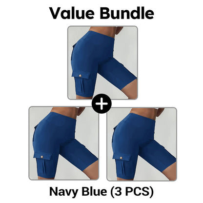 High-Waist Butt-Lifting Athletic Shorts with Pockets