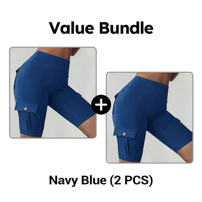 High-Waist Butt-Lifting Athletic Shorts with Pockets
