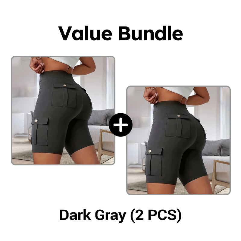 High-Waist Butt-Lifting Athletic Shorts with Pockets