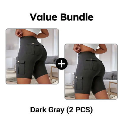 High-Waist Butt-Lifting Athletic Shorts with Pockets
