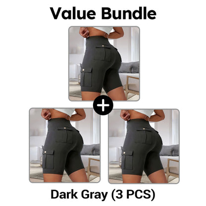 High-Waist Butt-Lifting Athletic Shorts with Pockets
