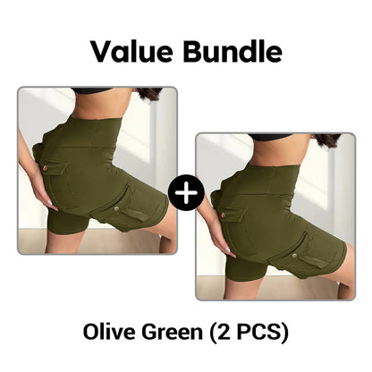 High-Waist Butt-Lifting Athletic Shorts with Pockets