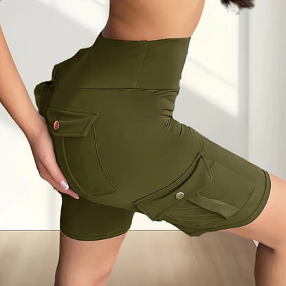 High-Waist Butt-Lifting Athletic Shorts with Pockets