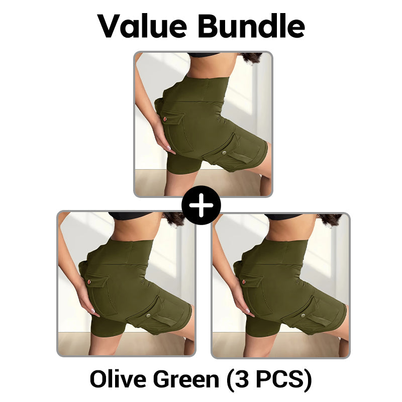 High-Waist Butt-Lifting Athletic Shorts with Pockets