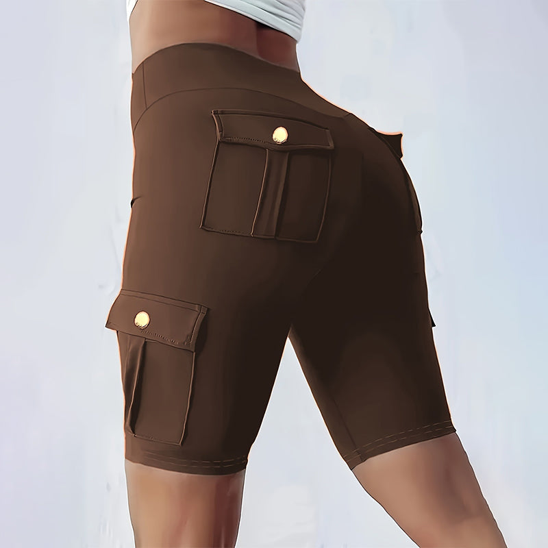 High-Waist Butt-Lifting Athletic Shorts with Pockets