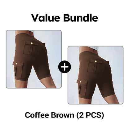 High-Waist Butt-Lifting Athletic Shorts with Pockets
