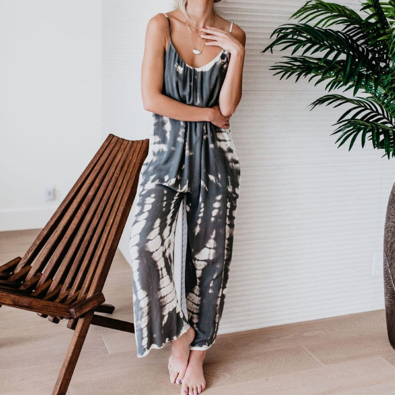 Women's Fashion Spaghetti Strap Printed Jumpsuit