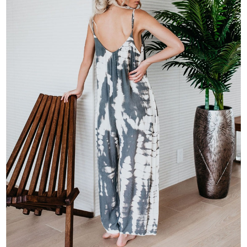 Women's Fashion Spaghetti Strap Printed Jumpsuit