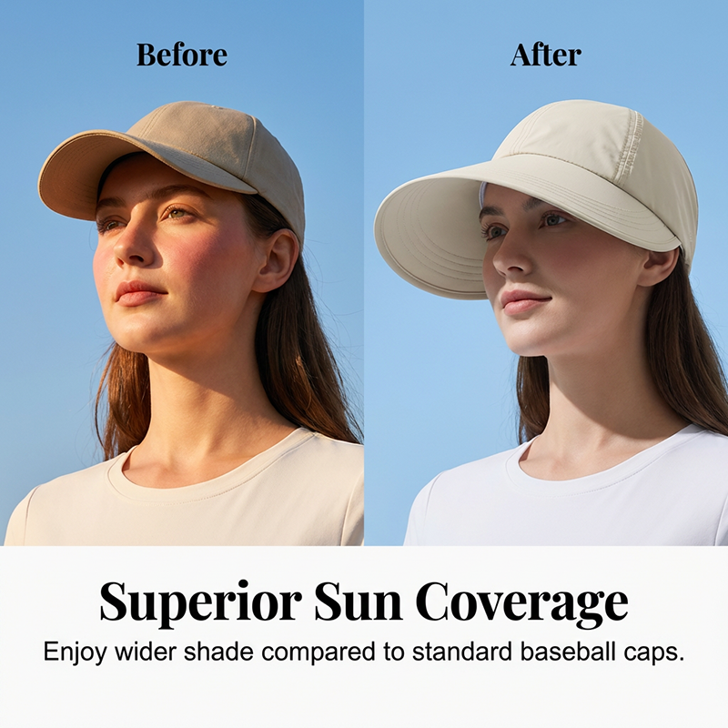 Outdoor Wide Brim Baseball Sun Hat for Women