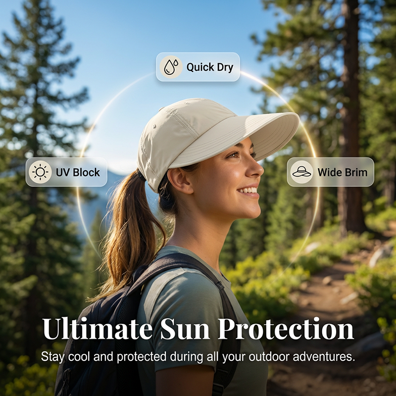 Outdoor Wide Brim Baseball Sun Hat for Women