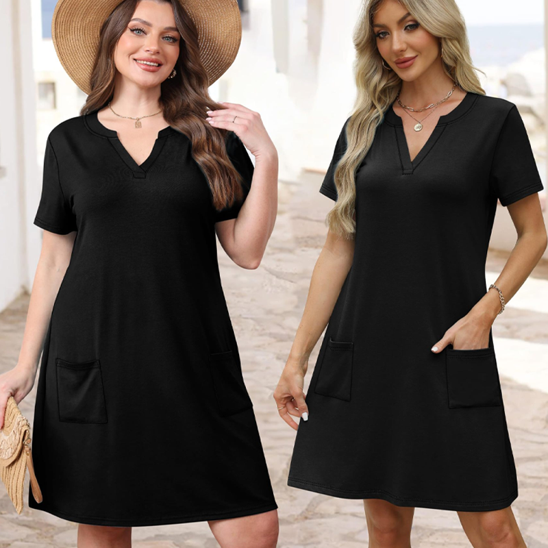 Women's Casual Loose Fit Short Sleeve Dress