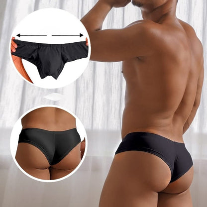 Solid Color Breathable Men's Briefs With Low Waist