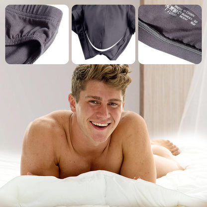 Solid Color Breathable Men's Briefs With Low Waist