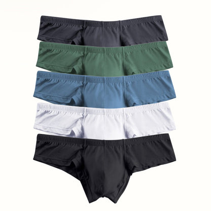 Solid Color Breathable Men's Briefs With Low Waist