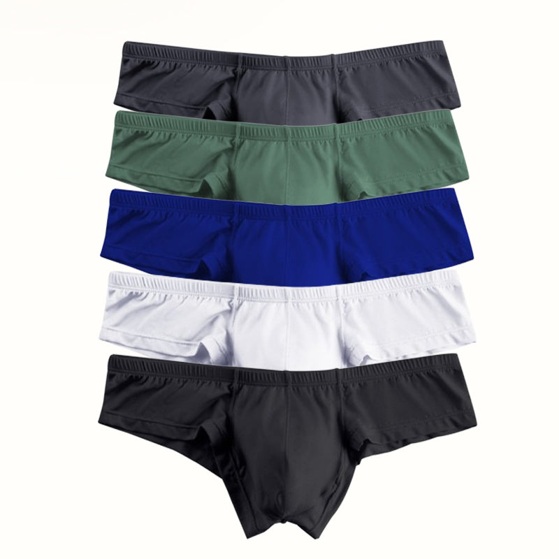 Solid Color Breathable Men's Briefs With Low Waist
