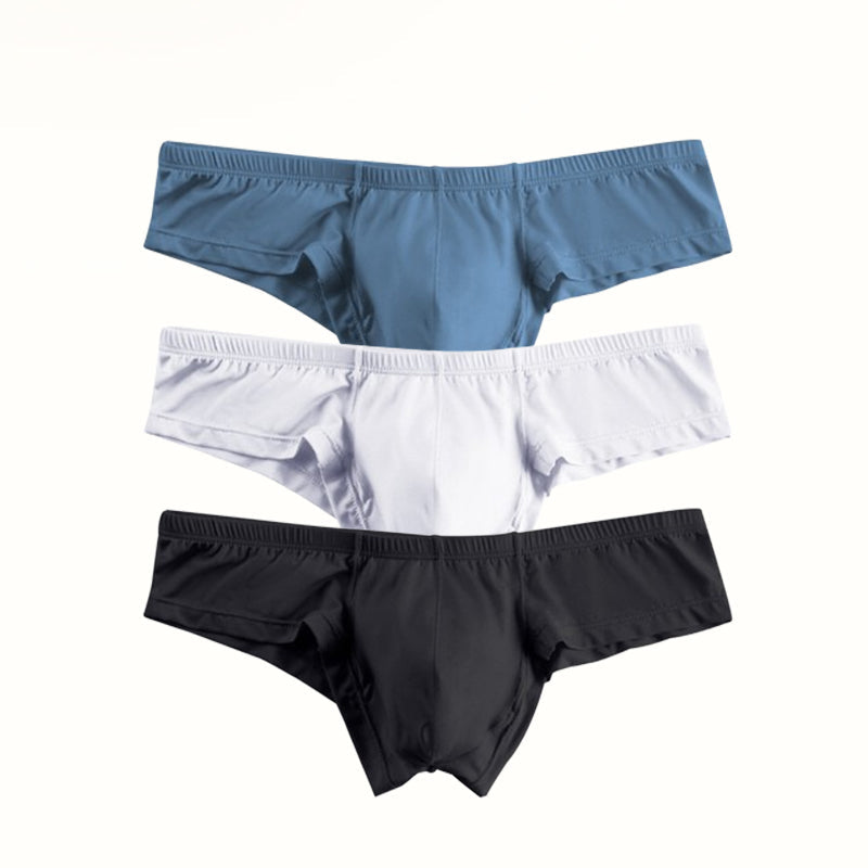 Solid Color Breathable Men's Briefs With Low Waist