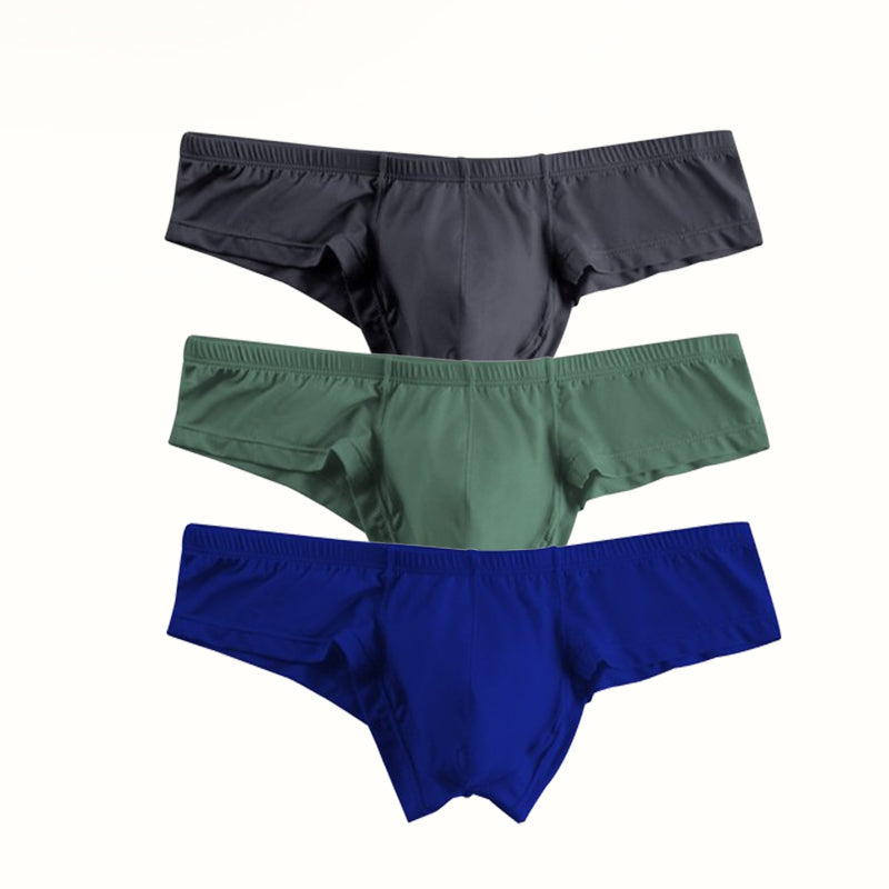 Solid Color Breathable Men's Briefs With Low Waist