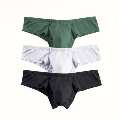 Solid Color Breathable Men's Briefs With Low Waist