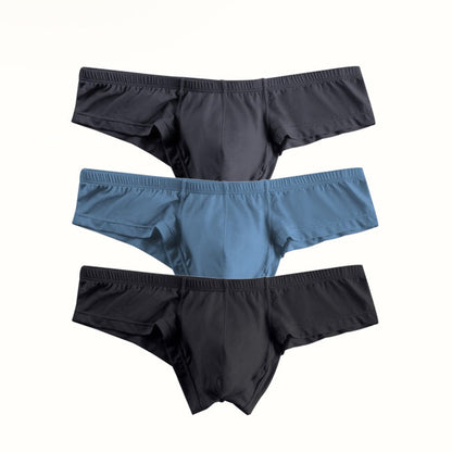 Solid Color Breathable Men's Briefs With Low Waist