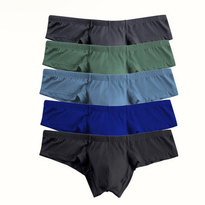 Solid Color Breathable Men's Briefs With Low Waist