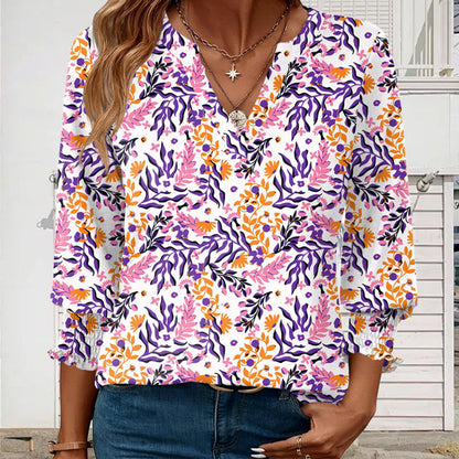 🎁 50% KORTING! Damesmode V-hals Blouse met 3/4 Mouwen – Comfortabel, Stijlvol & Perfect voor Werk of Vrije Tijd