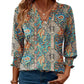 🎁 50% KORTING! Damesmode V-hals Blouse met 3/4 Mouwen – Comfortabel, Stijlvol & Perfect voor Werk of Vrije Tijd