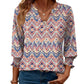 🎁 50% KORTING! Damesmode V-hals Blouse met 3/4 Mouwen – Comfortabel, Stijlvol & Perfect voor Werk of Vrije Tijd