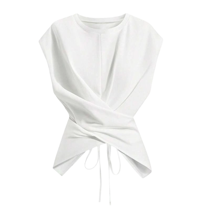 Cross-Wrap & Tie-Back Sleeveless Top