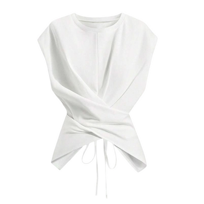 Cross-Wrap & Tie-Back Sleeveless Top