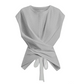 Cross-Wrap & Tie-Back Sleeveless Top