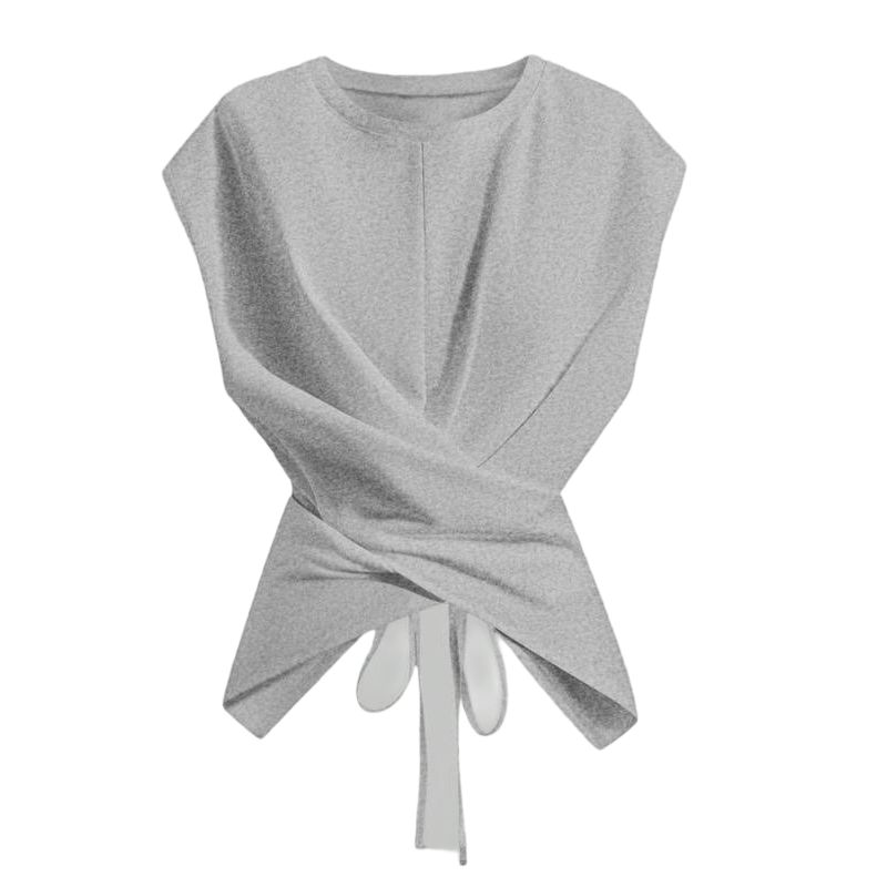 Cross-Wrap & Tie-Back Sleeveless Top