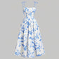 Women's Floral Print Tie-Strap Midi Dress