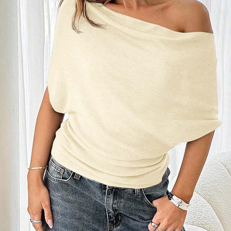 Women's Asymmetrical Off-Shoulder Batwing Sleeve Top