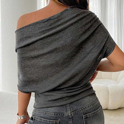Women's Asymmetrical Off-Shoulder Batwing Sleeve Top