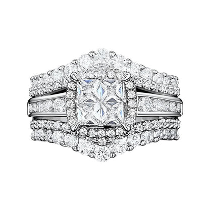 Women's Princess Cut Cubic Zirconia Filled Ring
