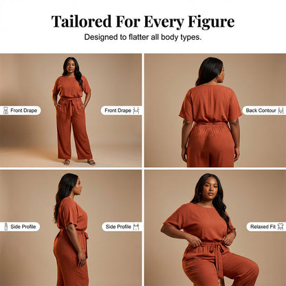 Women's Sleeveless Top & Wide-Leg Pants Set