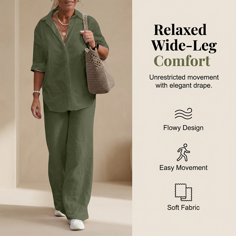 Women's Cotton-Linen Two-Piece Set