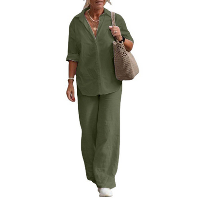 Women's Cotton-Linen Two-Piece Set
