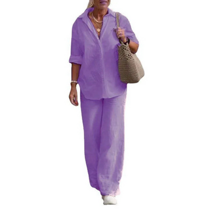 Women's Cotton-Linen Two-Piece Set